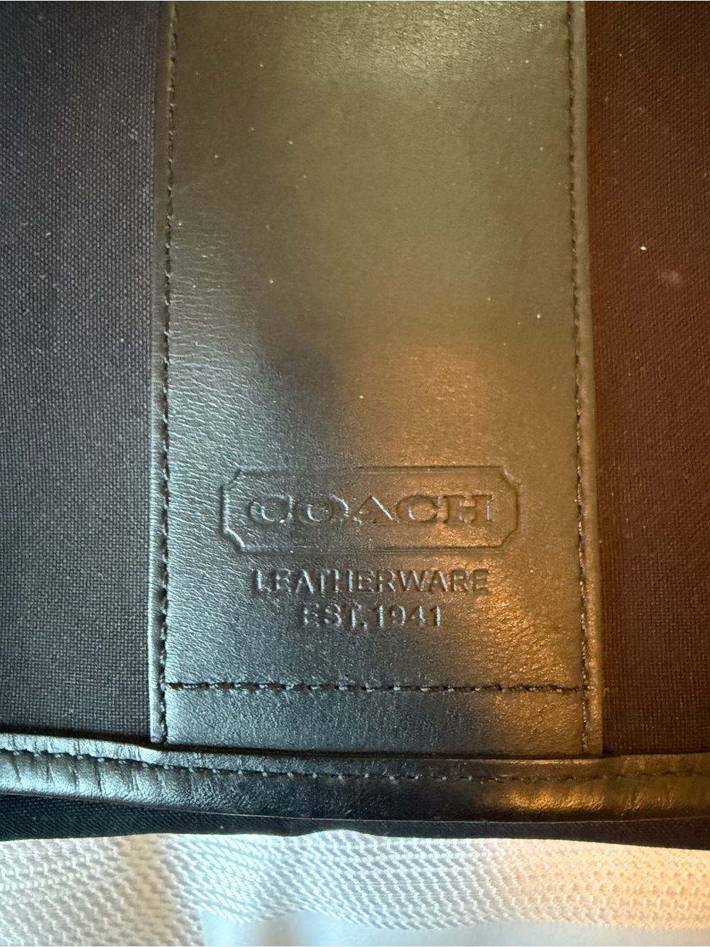 Like New, Vintage Coach Black Nylon & Leather Messenger Bag (H35-6411) - Picture 4 of 6